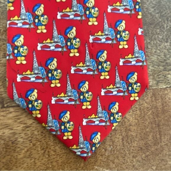 Paul Frederick Paris teddy bear artist neck tie - Picture 2 of 4
